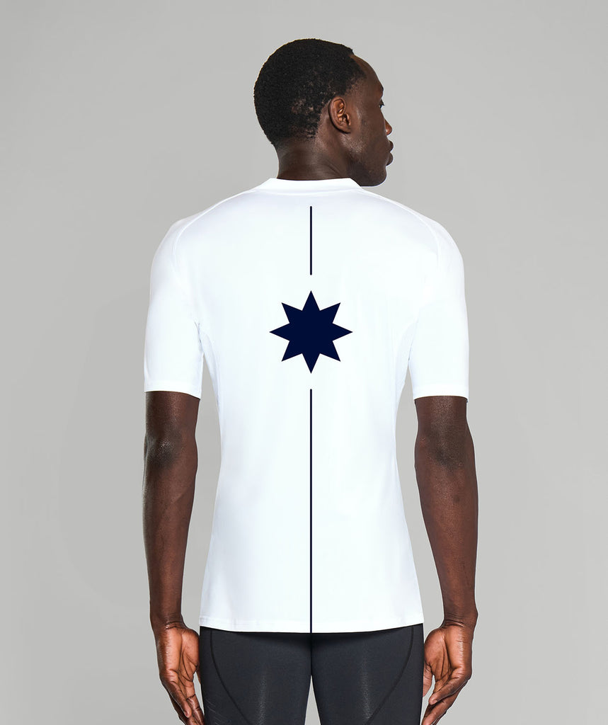 Men's Club Aviron Vevey Base Layer SS - White/Navy