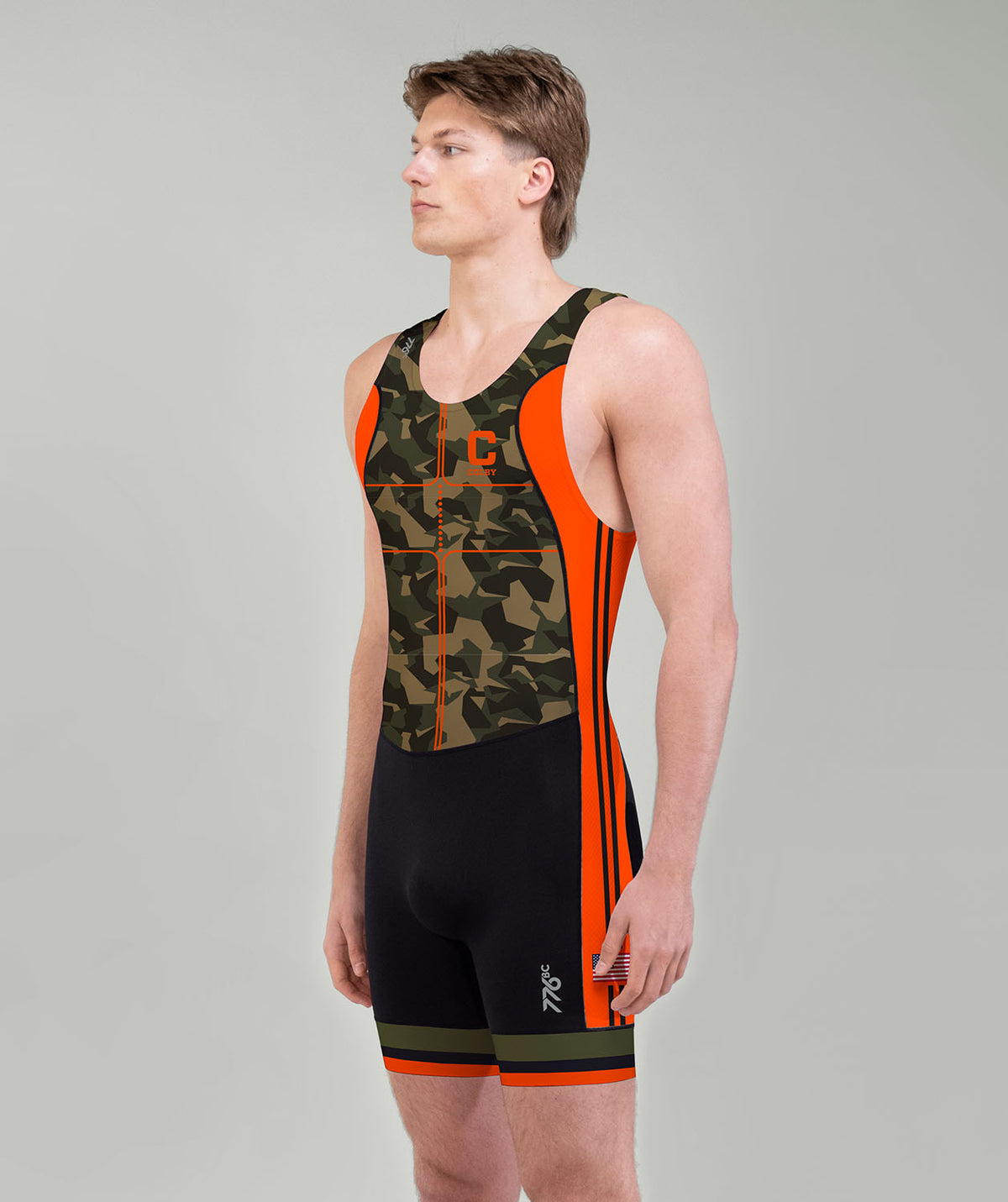 Men's Colby College Pro Unisuit - Khaki/Orange