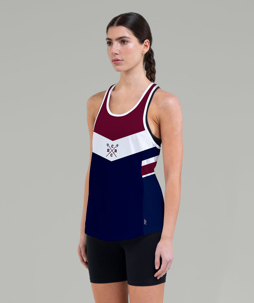 Women's Commencement Bay Rowing Club Performance Tank - Navy/Maroon