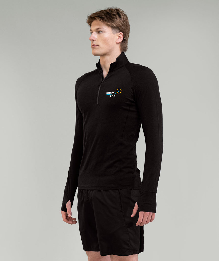 Men's CrewLab Pro-Merino 1/4 Zip LS - Black