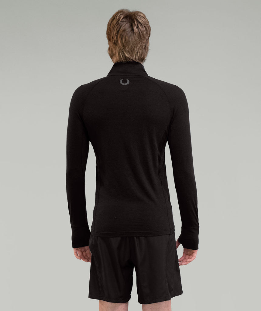 Men's CrewLab Pro-Merino 1/4 Zip LS - Black
