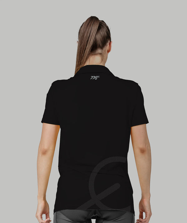 Women's CrewLab Polo SS - Black