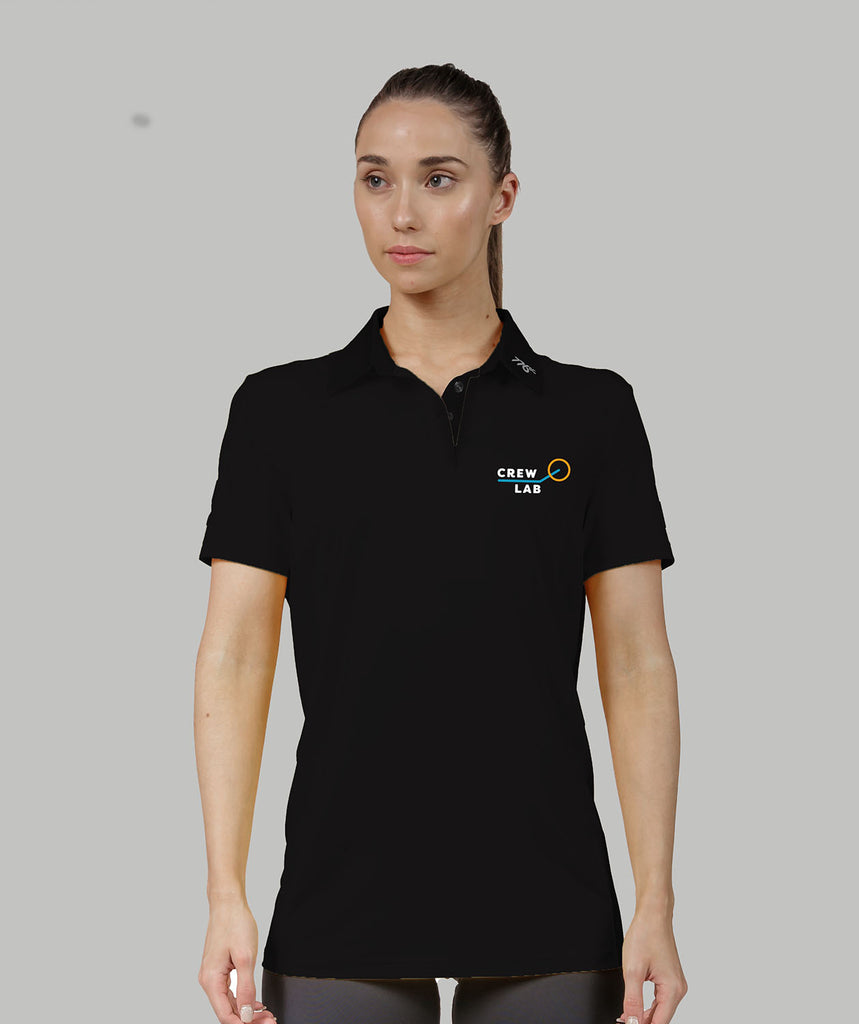 Women's CrewLab Polo SS - Black
