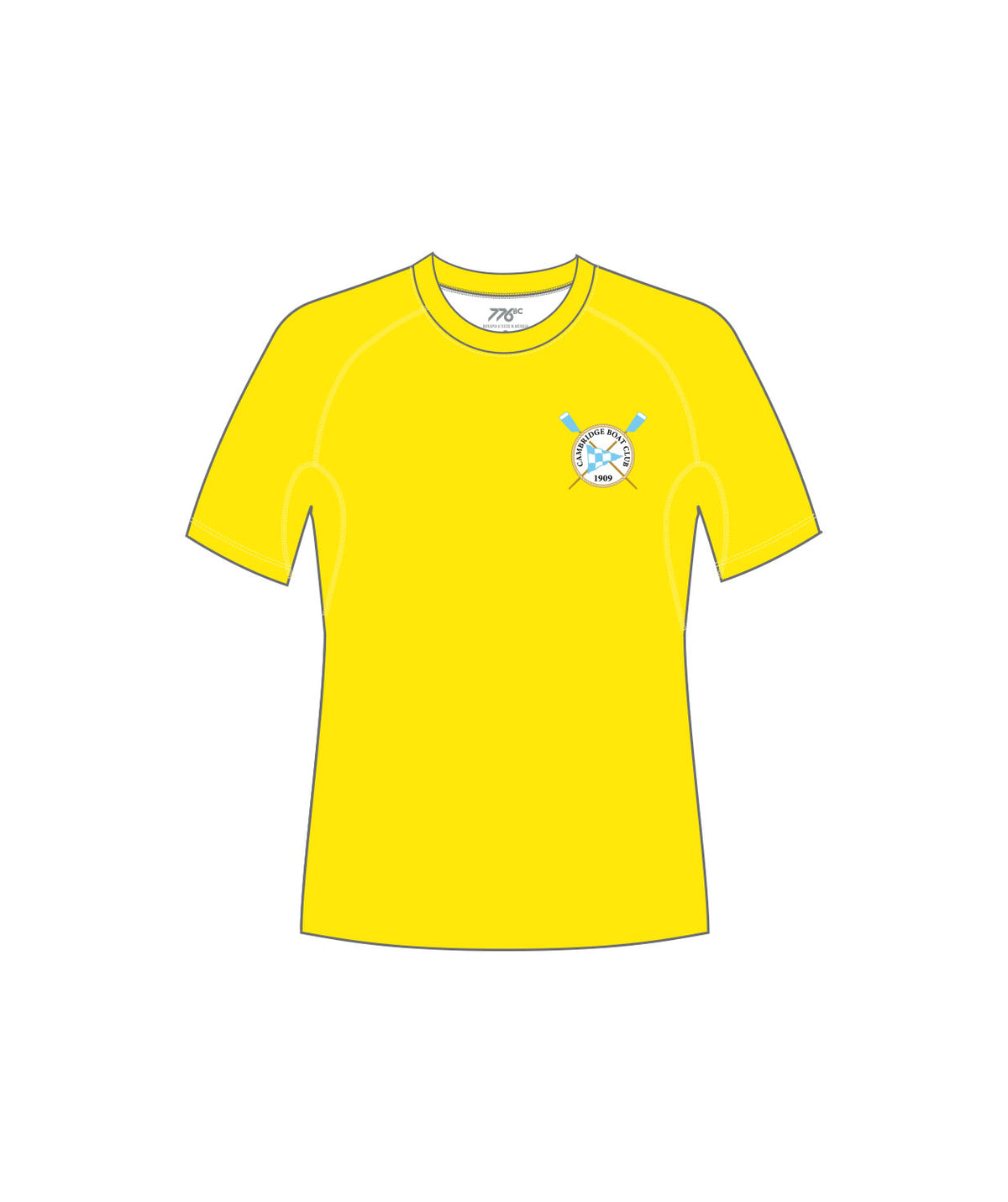 Men's Cambridge Boat Club Training T-Shirt SS - Neon Yellow