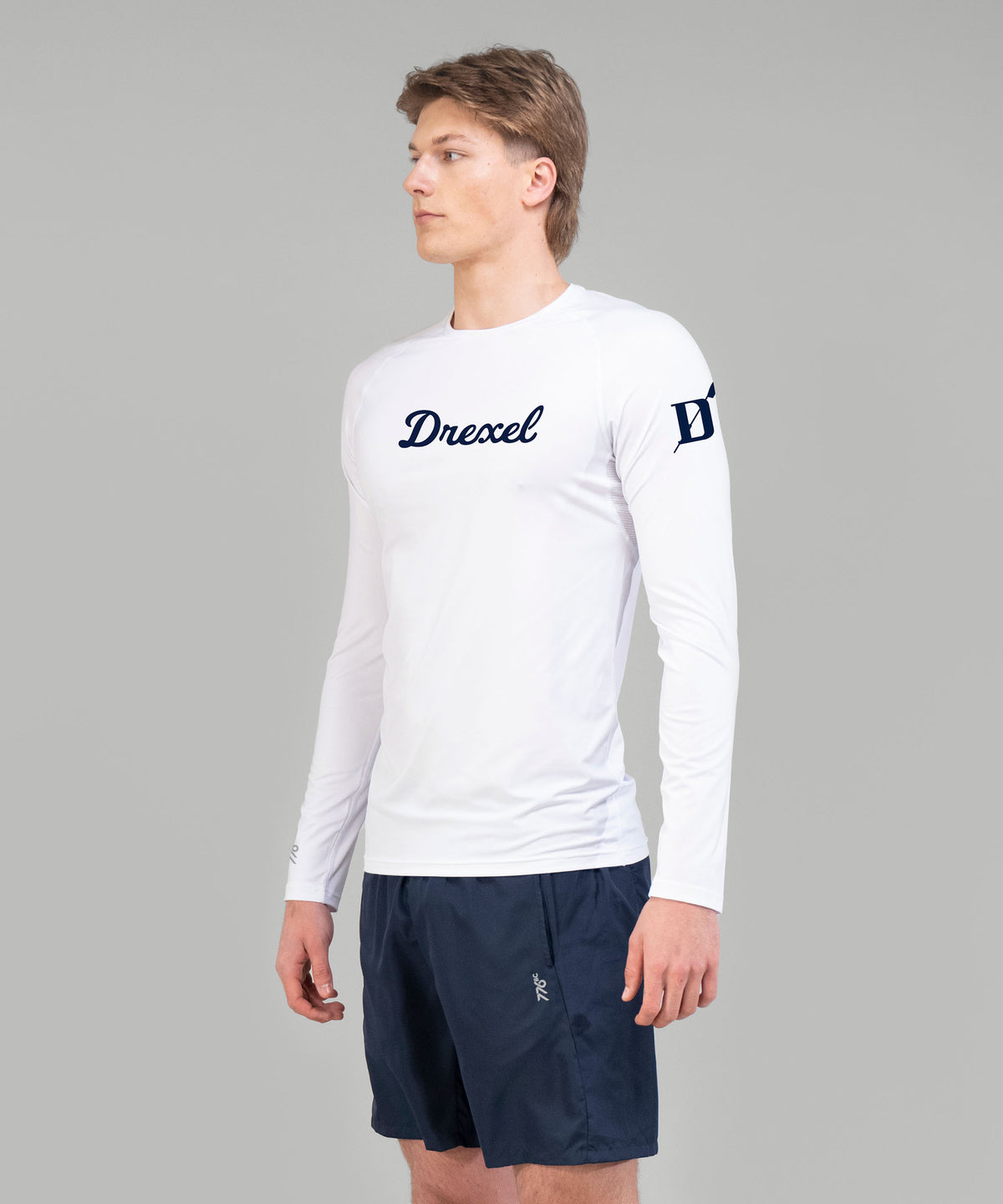 Men's Drexel University Base Layer LS - White