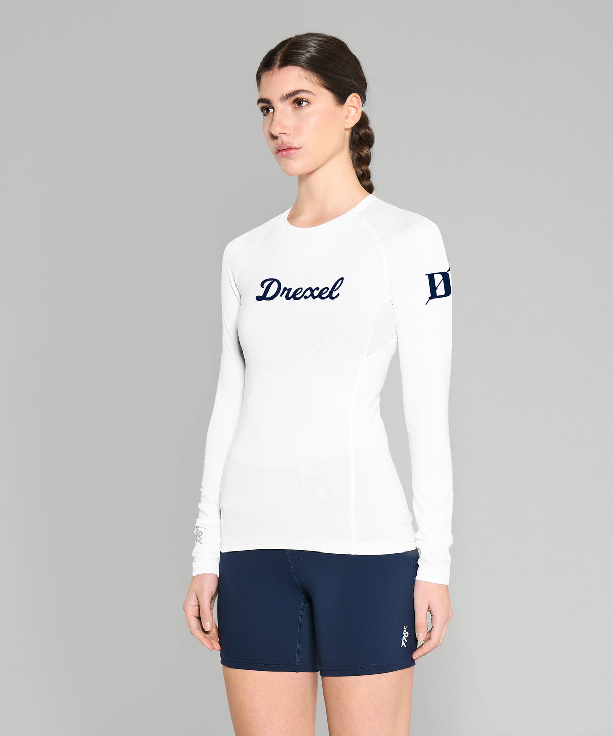 Women's Drexel University Base Layer LS - White