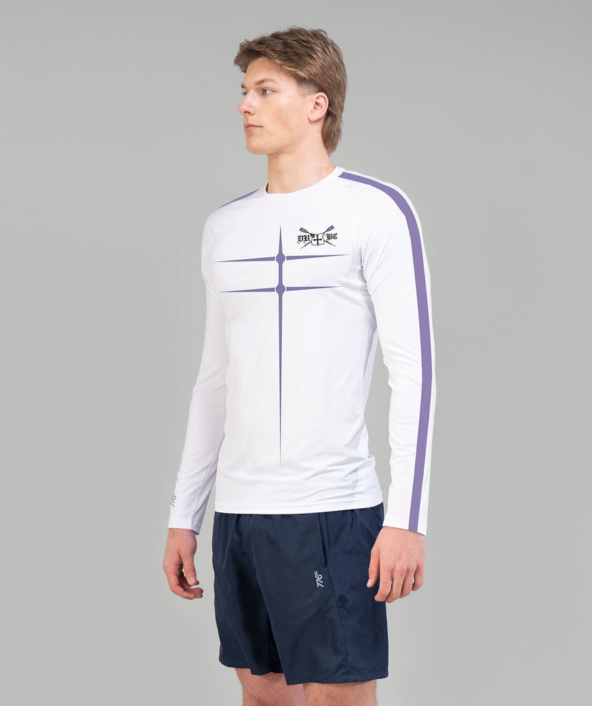 Men's Durham University Base Layer LS - White/Purple