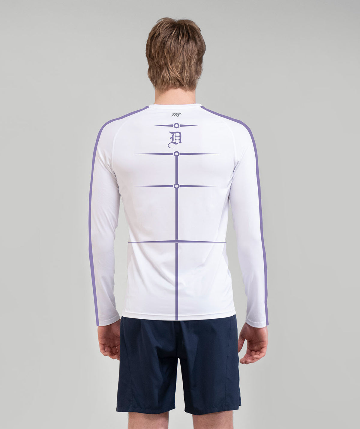 Men's Durham University Base Layer LS - White/Purple