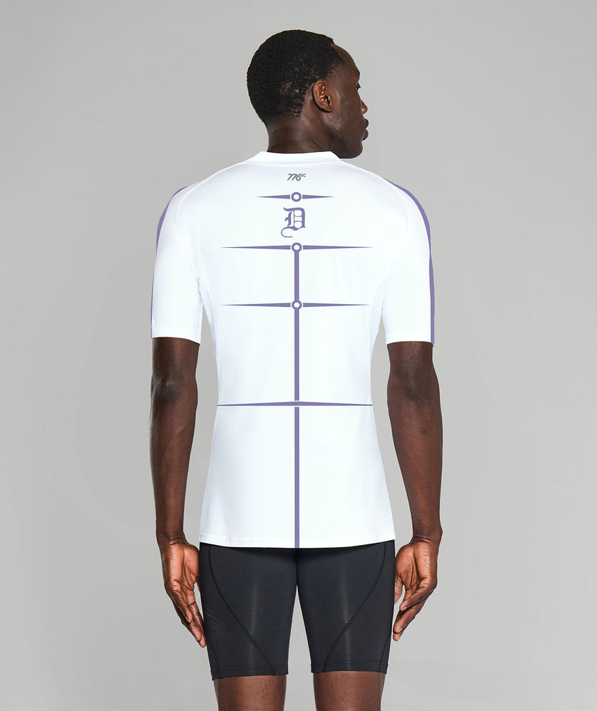 Men's Durham University Base Layer SS - White/Purple