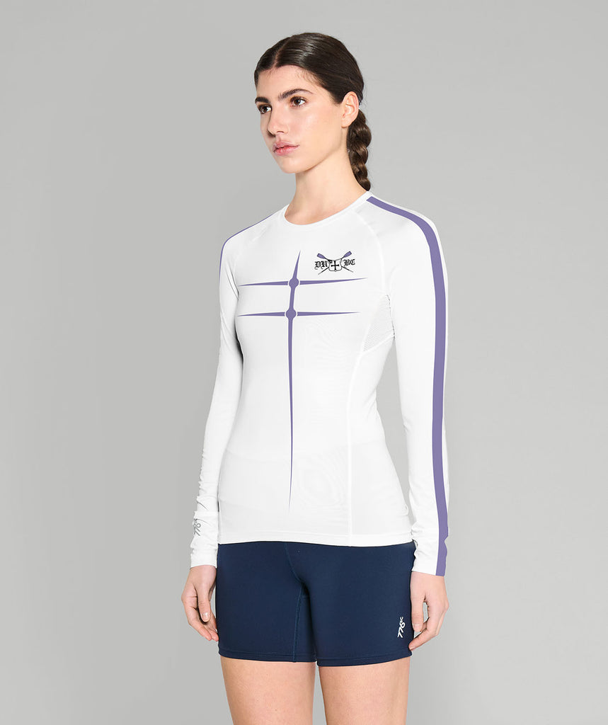 Women's Durham University Base Layer LS - White/Purple