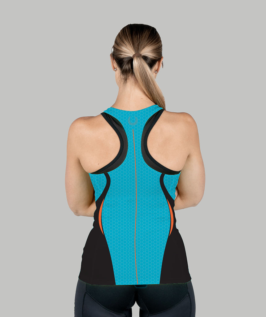 Women's Endeavour Racing 2.0 Race Tank - Blue/Orange/Black