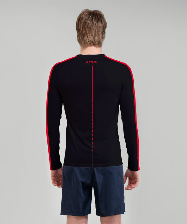 Men's Fairfield University Winter Base Layer LS - Black/Red