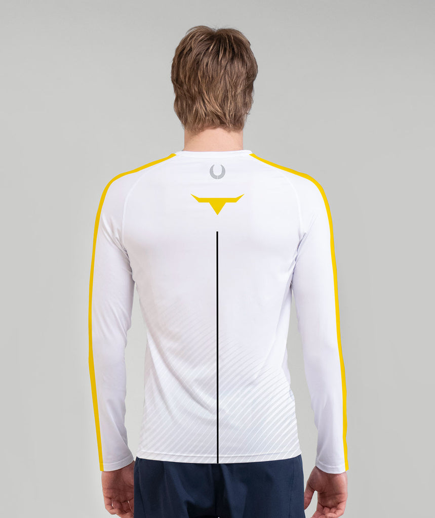 Men's Fort Worth Rowing Club Base Layer LS - White/Yellow