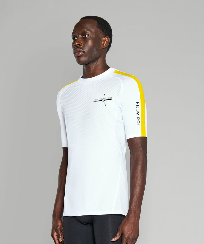 Men's Fort Worth Rowing Club Base Layer SS - White/Yellow