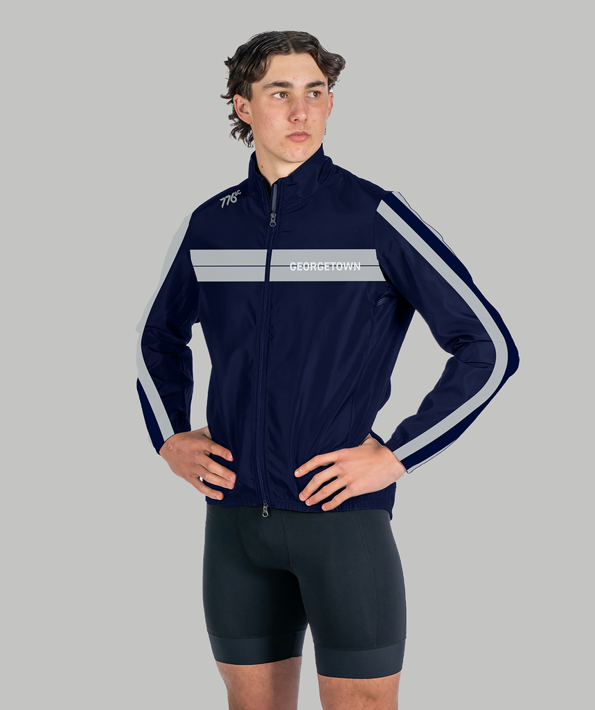 Men's Georgetown Heavyweight Rowing Cirrostratus Wind Jacket - Navy