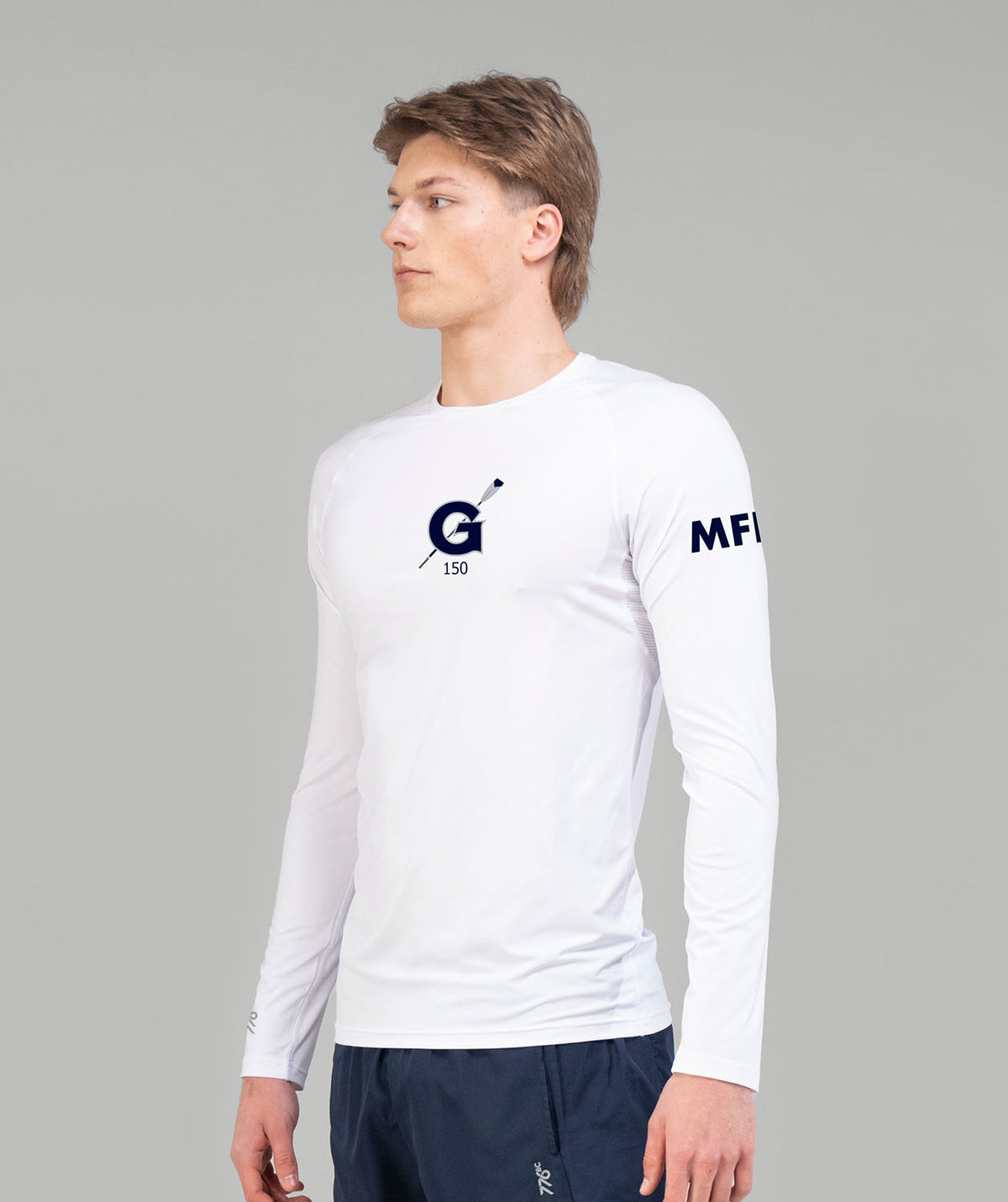 Men's Georgetown University Base Layer LS - White