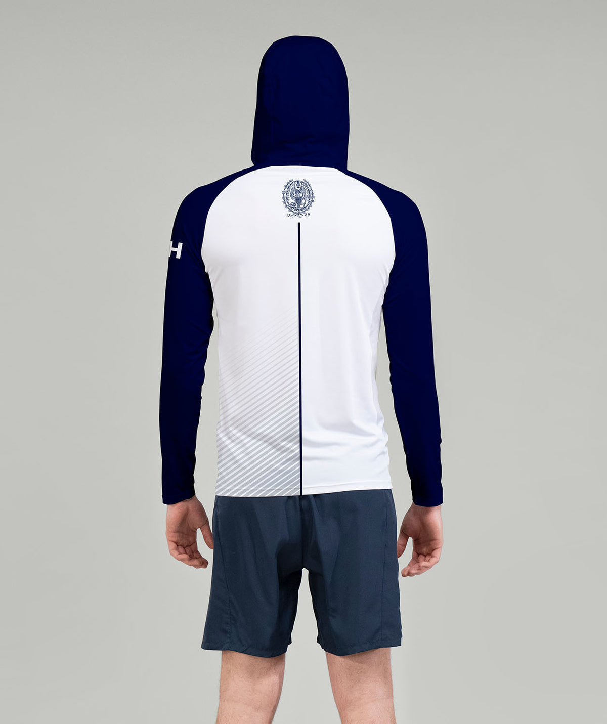 Men's Georgetown University Summer Hoodie LS - White/Navy