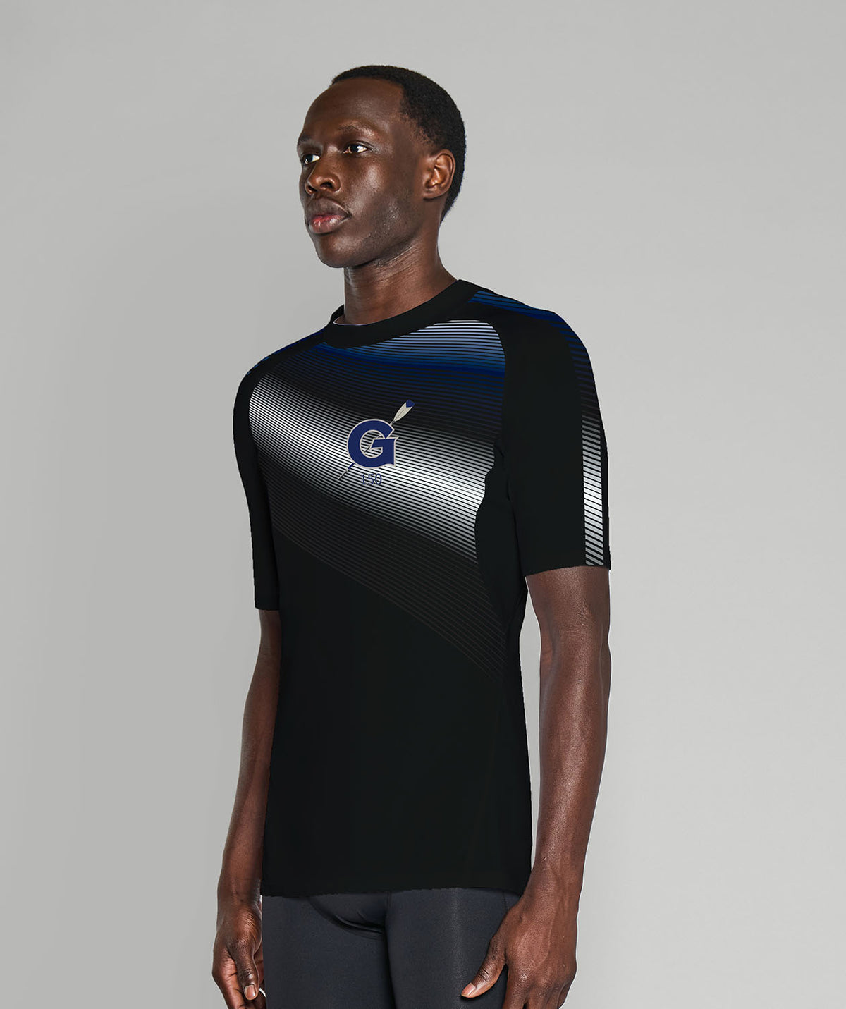 Men's Georgetown University Base Layer SS - Black