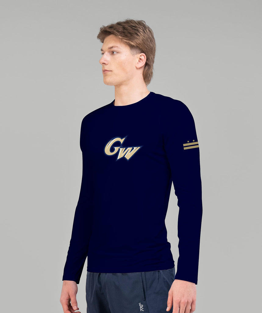 Men's George Washington University Base Layer LS - Navy