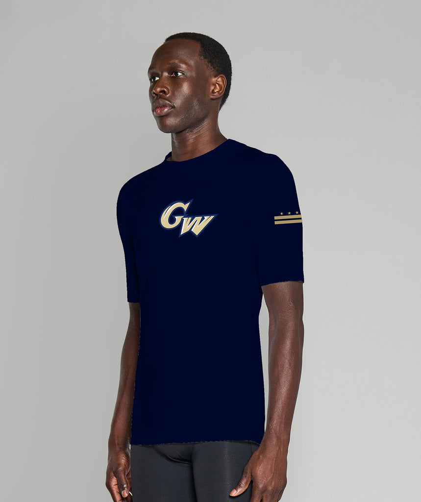 Men's George Washington University Base Layer SS - Navy