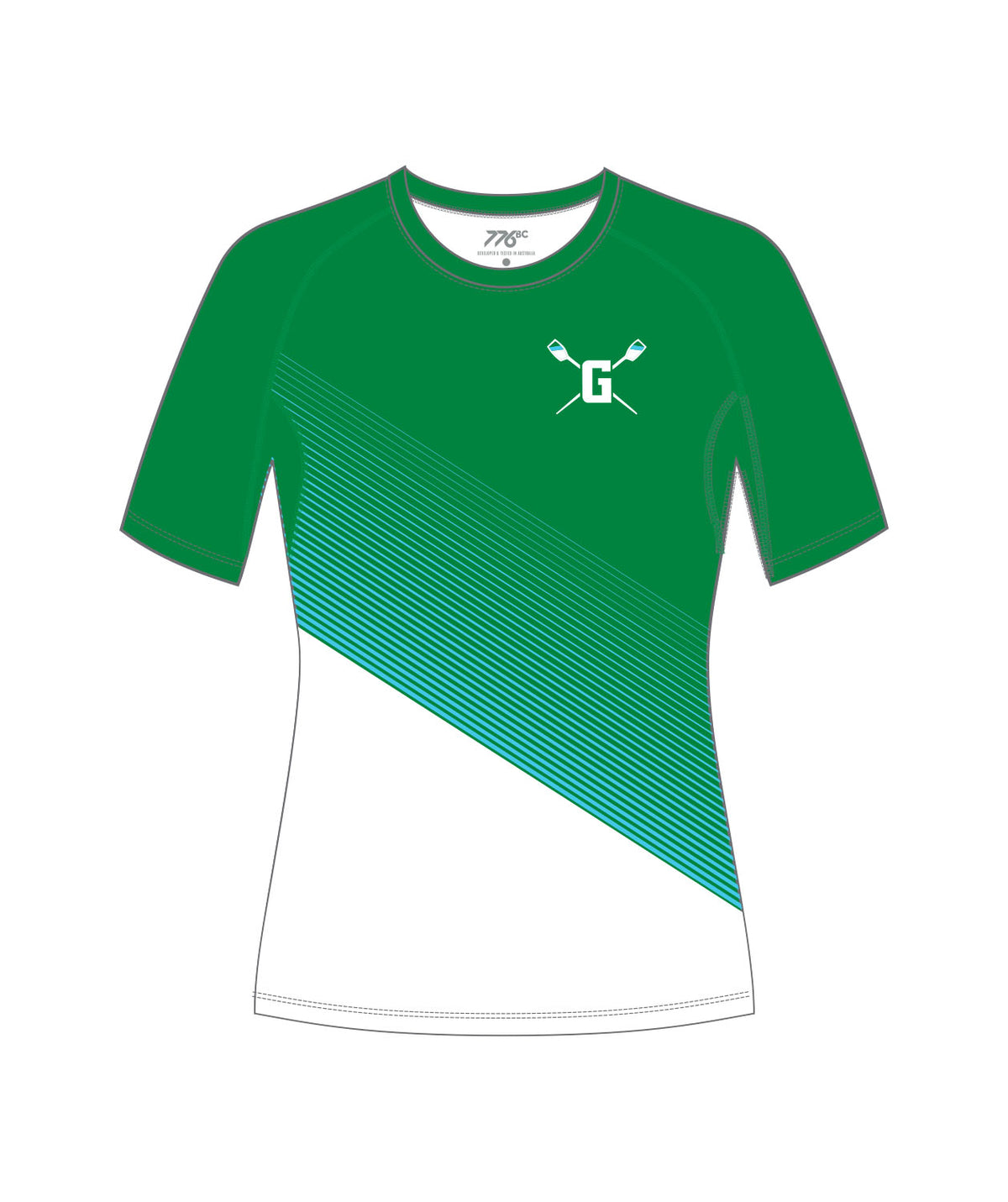 Women's Green Lake Crew Training T-Shirt SS - Green/White