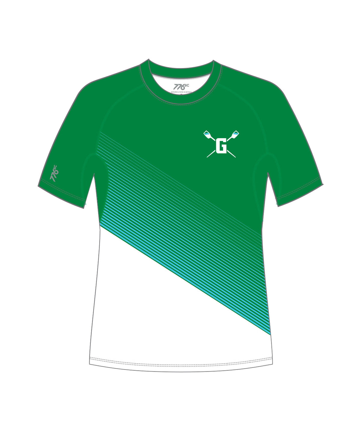 Men's Green Lake Crew Training T-Shirt SS - Green/White
