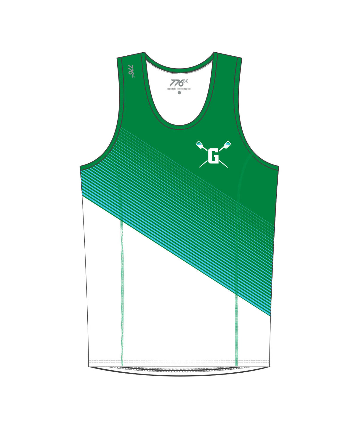 Men's Green Lake Crew Performance Tank - Green/White