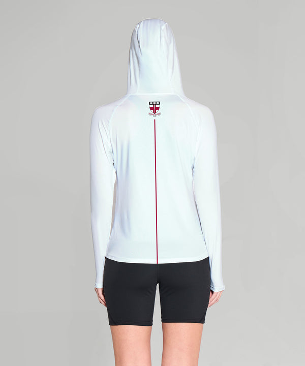 Women's Groton School Sun Hoodie LS - White/Red