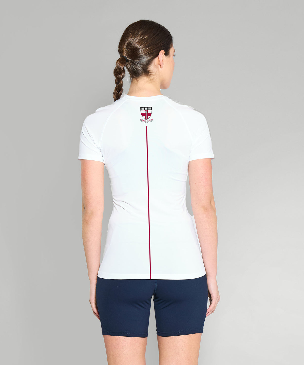 Women's Groton School Base Layer SS - White/Red