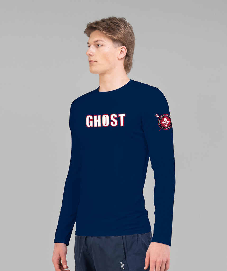 Men's Holy Ghost Prep Base Layer Ls - Navy/Red