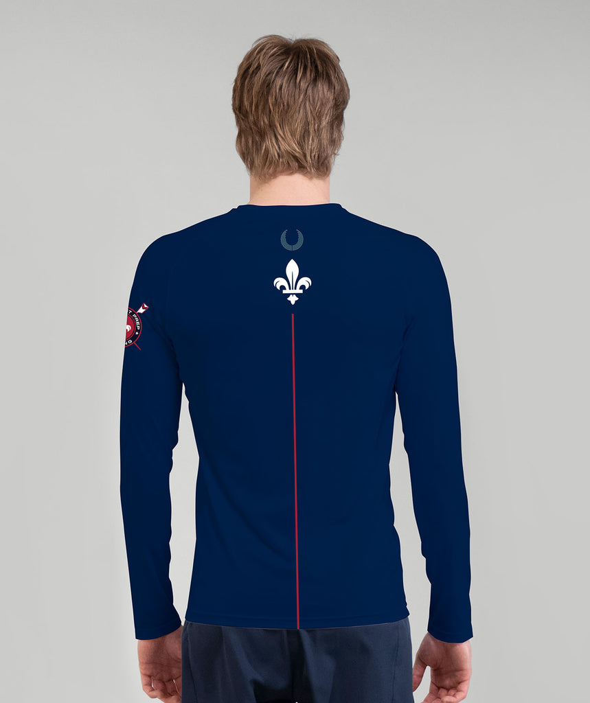 Men's Holy Ghost Prep Base Layer Ls - Navy/Red