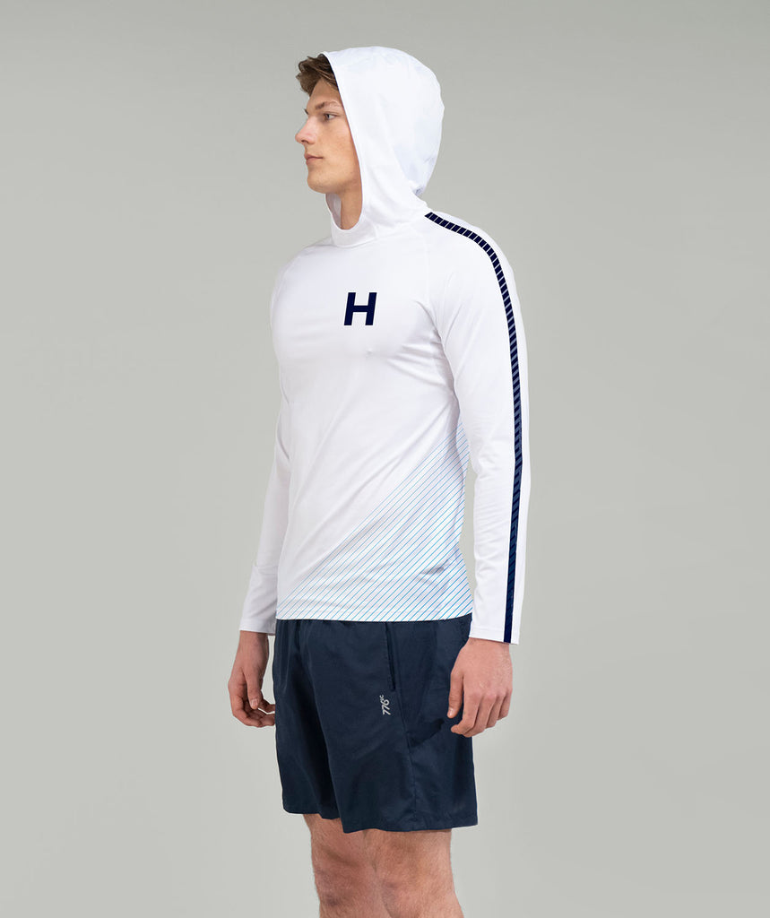 Men's Hotchkiss School Sun Hoodie LS - White/Navy