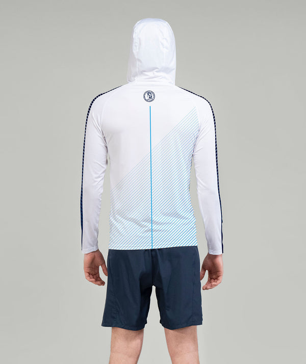 Men's Hotchkiss School Sun Hoodie LS - White/Navy