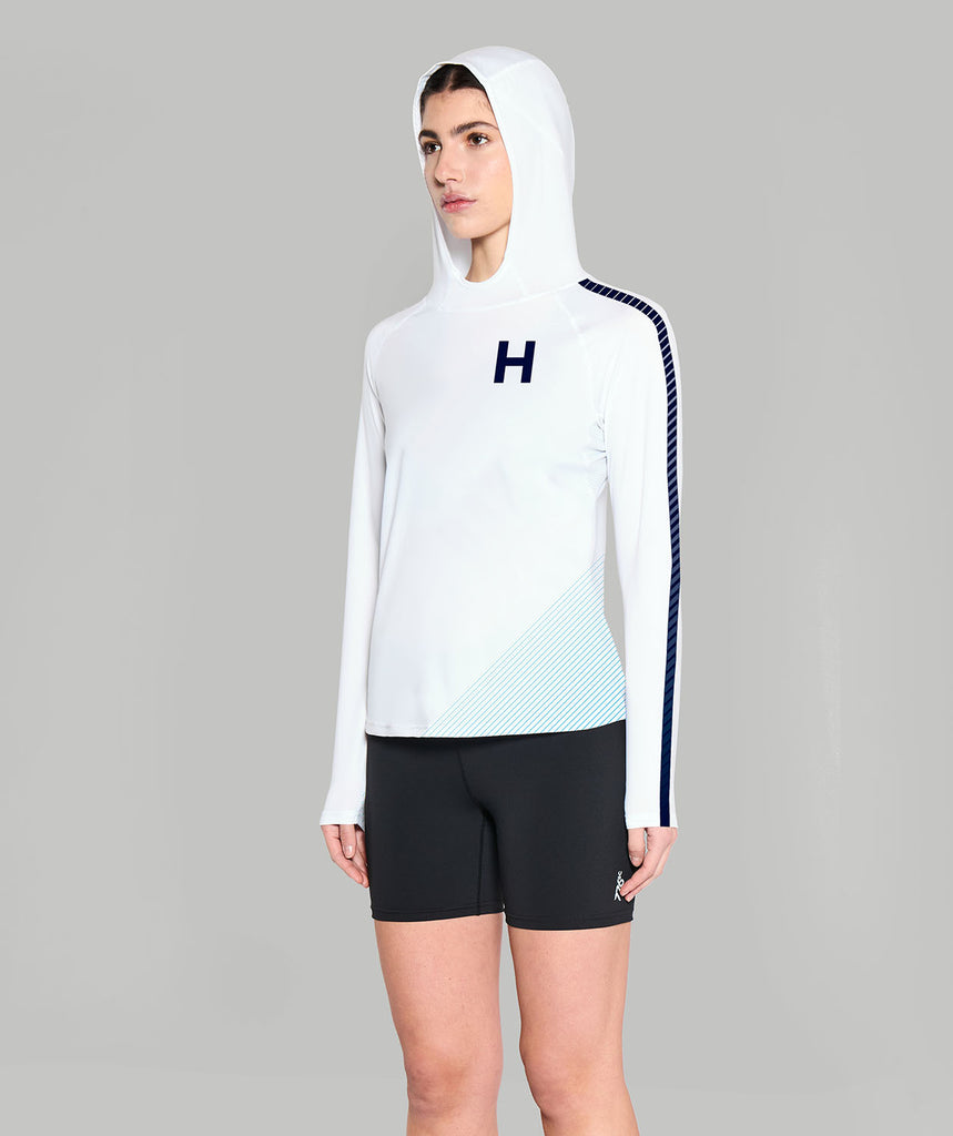 Women's Hotchkiss School Sun Hoodie LS - White/Navy
