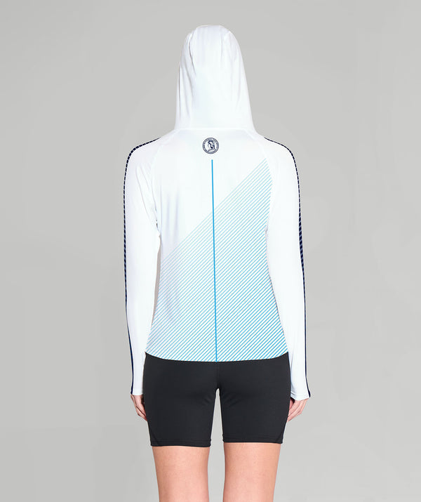 Women's Hotchkiss School Sun Hoodie LS - White/Navy