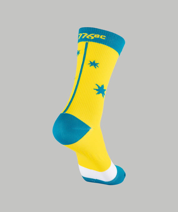 Icon Collection AUS Performance Socks - Yellow/Green/White