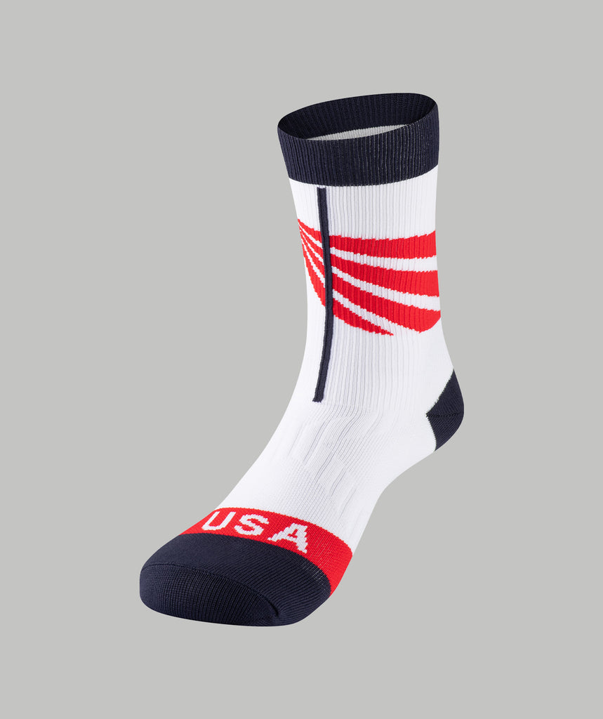Icon Collection USA Performance Socks - White/Navy/Red