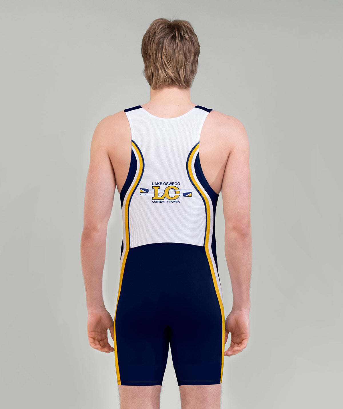 Men's Lake Oswego Community Rowing Power Unisuit - Navy/White