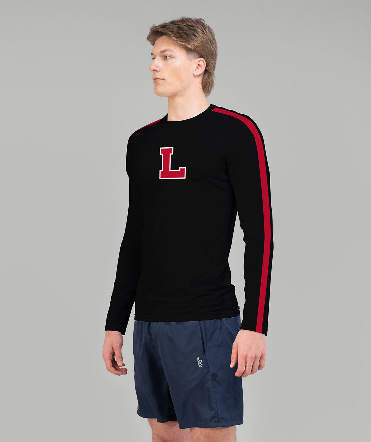 Men's Lawrenceville School Base Layer LS - Black/Red
