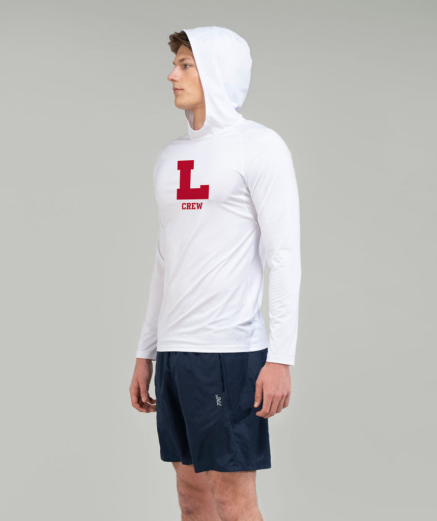 Men's Lawrenceville School Sun Hoodie LS - White/Red