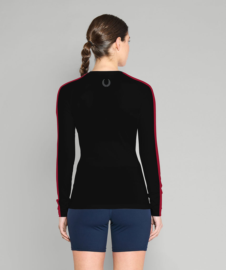 Women's Lawrenceville School Base Layer LS - Black/Red