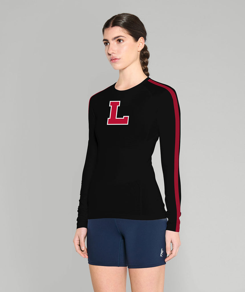 Women's Lawrenceville School Base Layer LS - Black/Red