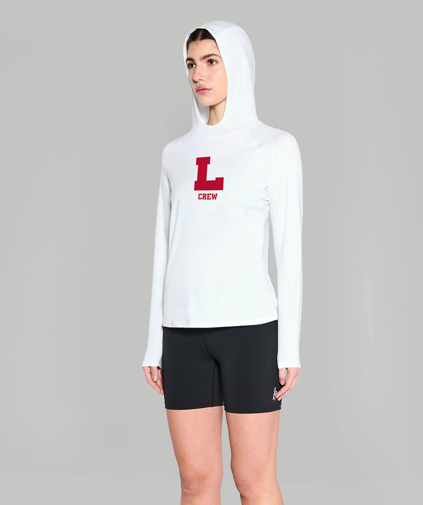 Women's Lawrenceville School Sun Hoodie LS - White/Red