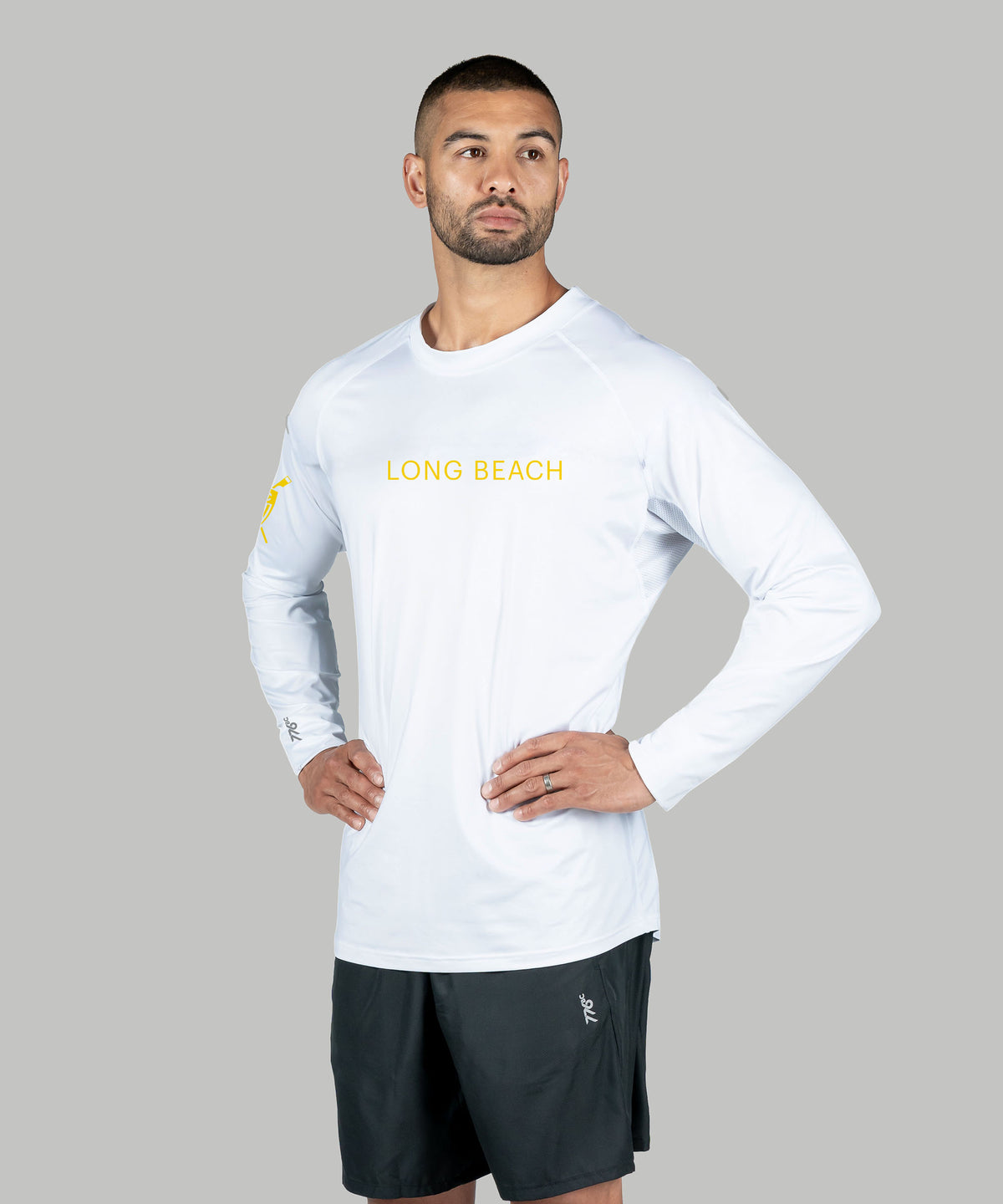 Men's Long Beach Junior Crew Training LS - White