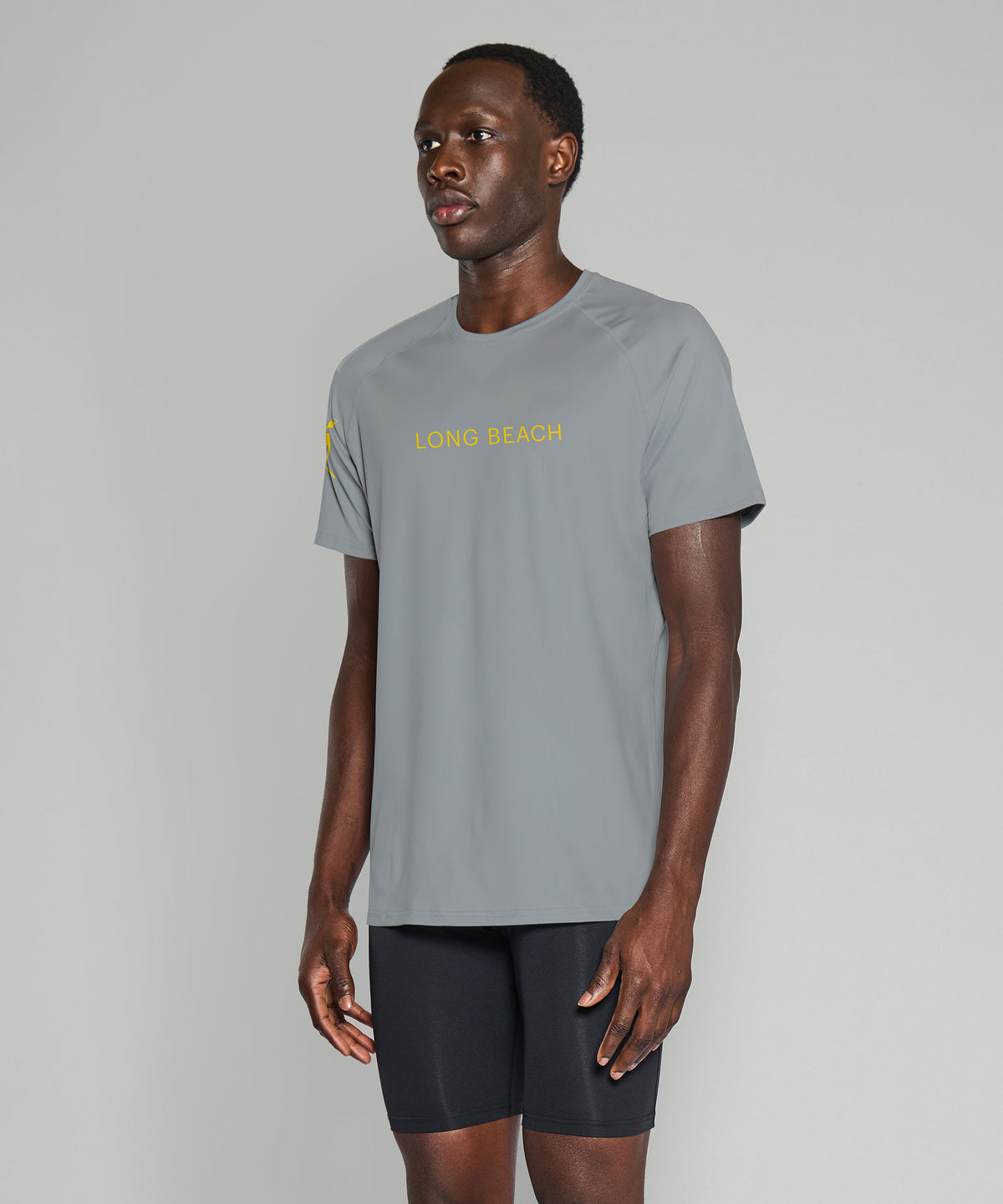 Men's Long Beach Junior Crew Training T-Shirt SS - Grey