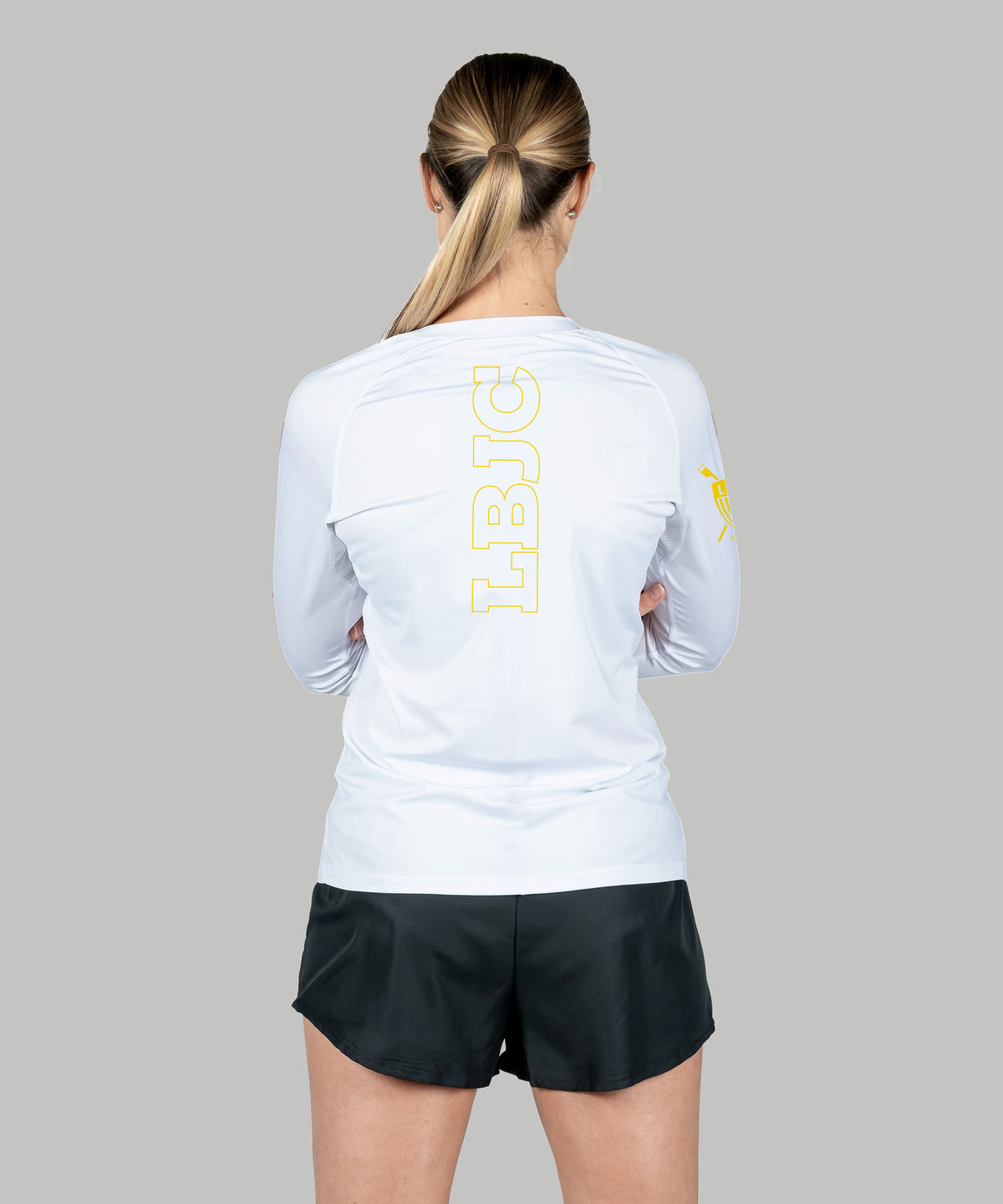 Women's Long Beach Junior Crew Training LS - White