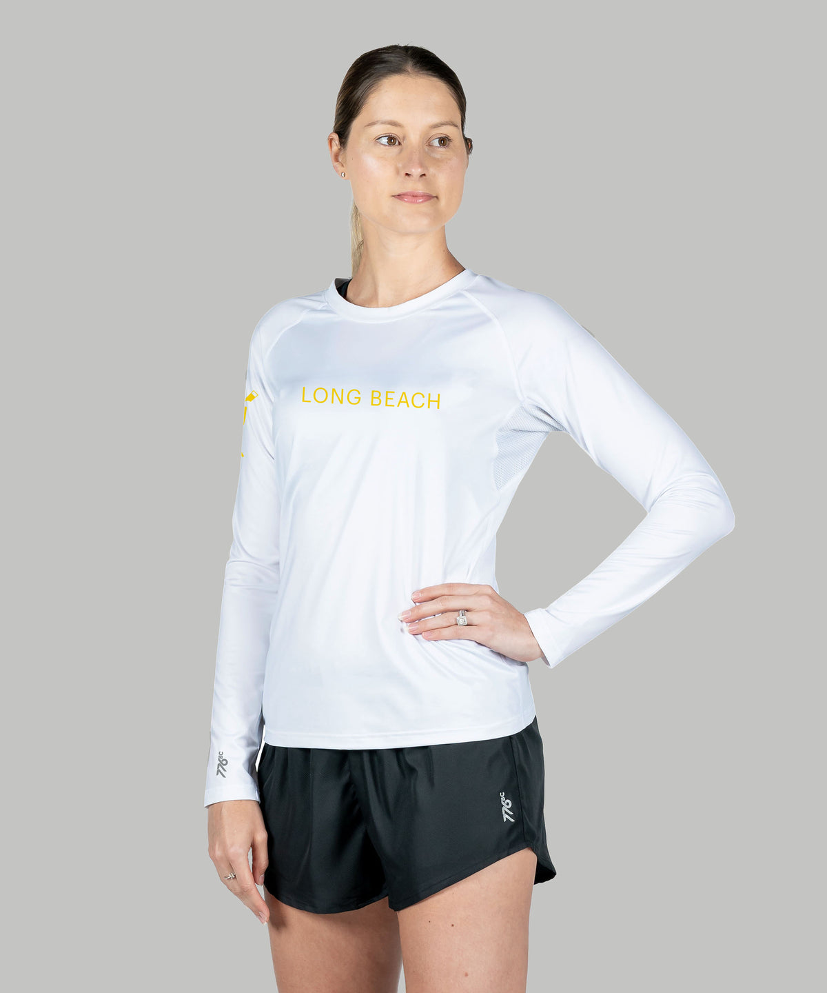 Women's Long Beach Junior Crew Training LS - White