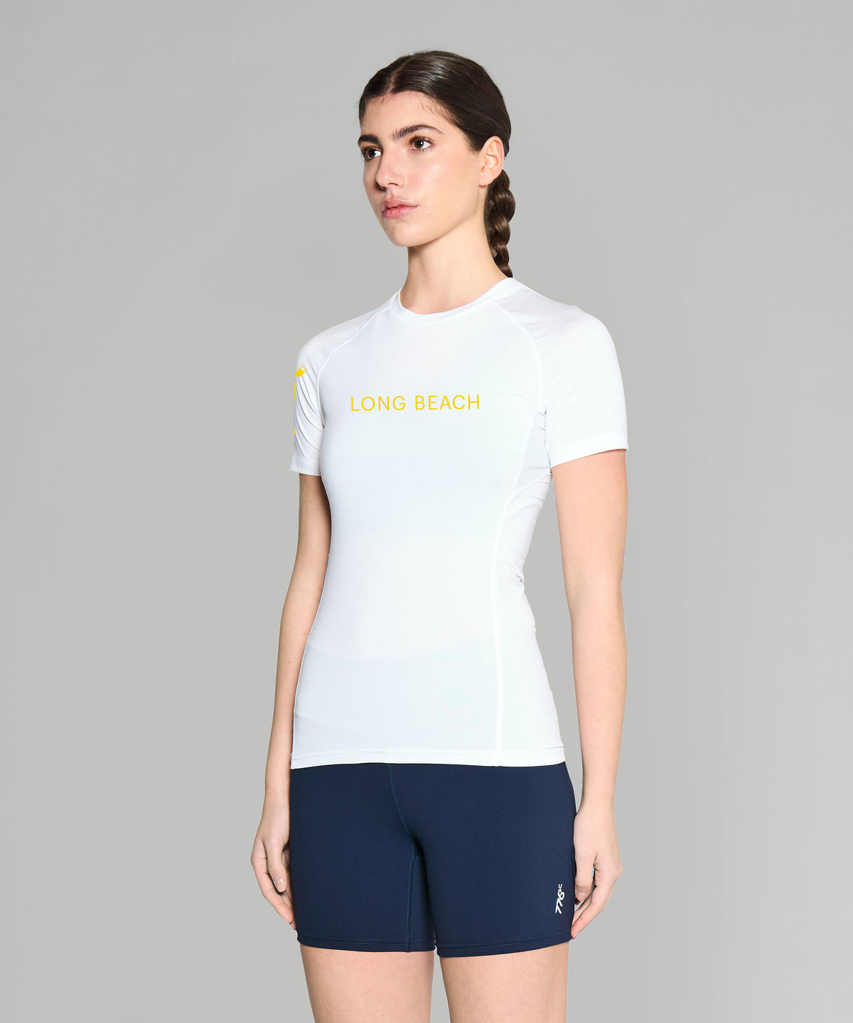 Women's Long Beach Junior Crew Base Layer SS - White