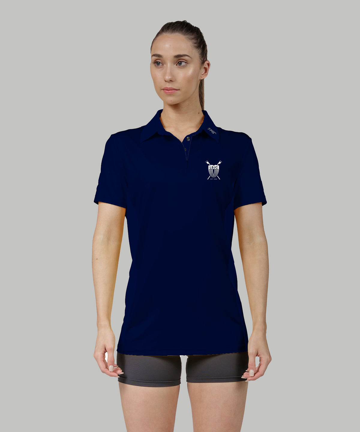 Women's Long Beach Junior Crew Polo SS - Navy