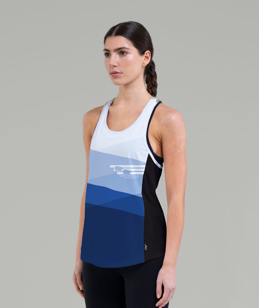Women's Lookout Rowing Club Performance Tank - Black/Blue